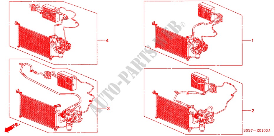 AIR CONDITIONER (KIT) for Honda CIVIC TYPE R     PREMIUM 3 Doors 6 speed manual 2004