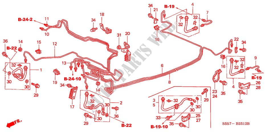 BRAKE LINES (ABS) (RH) (1) for Honda CIVIC 1.4S 3 Doors 5 speed manual 2001