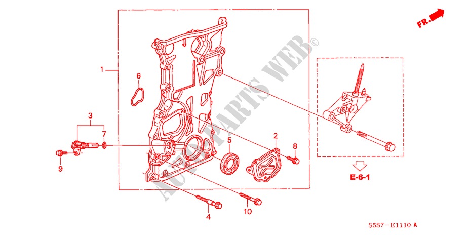 CHAIN CASE for Honda CIVIC TYPE R     PREMIUM 3 Doors 6 speed manual 2004