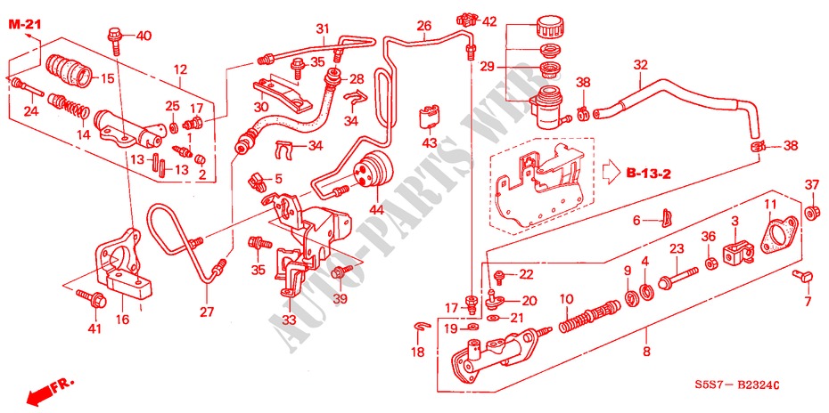 CLUTCH MASTER CYLINDER (LH) (DIESEL) for Honda CIVIC 1.7LS 3 Doors 5 speed manual 2002