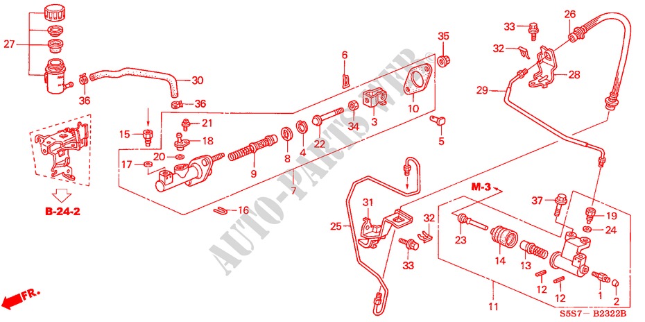 CLUTCH MASTER CYLINDER (RH) (1) for Honda CIVIC 1.4B 3 Doors 5 speed manual 2002