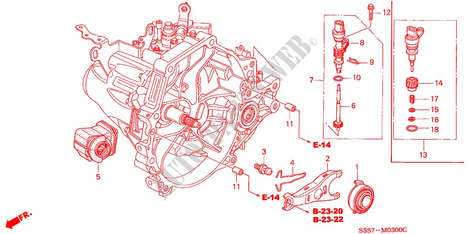 CLUTCH RELEASE (5MT) for Honda CIVIC 1.4S 3 Doors 5 speed manual 2001