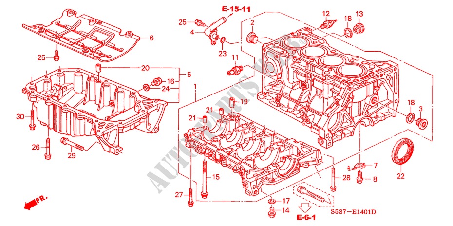 CYLINDER BLOCK/OIL PAN (TYPE R) for Honda CIVIC TYPE R 3 Doors 6 speed manual 2003