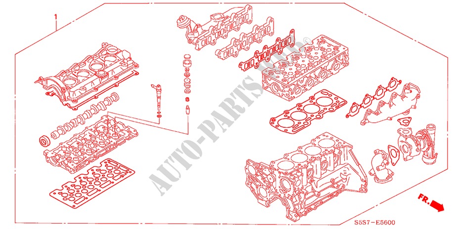 ENGINE HEAD GASKET KIT (DIESEL) for Honda CIVIC 1.7LS 3 Doors 5 speed manual 2002