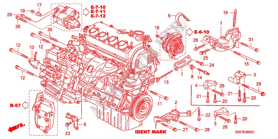ENGINE MOUNTING BRACKET (1.4L/1.6L) for Honda CIVIC 1.4S 3 Doors 5 speed manual 2001