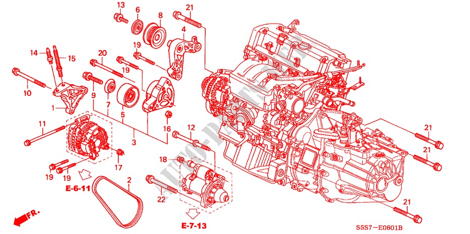 ENGINE MOUNTING BRACKET (TYPE R) for Honda CIVIC TYPE R 3 Doors 6 speed manual 2002
