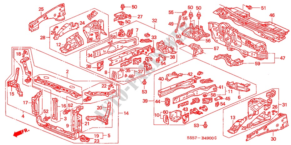 FRONT BULKHEAD for Honda CIVIC 1.4SE 3 Doors 5 speed manual 2002