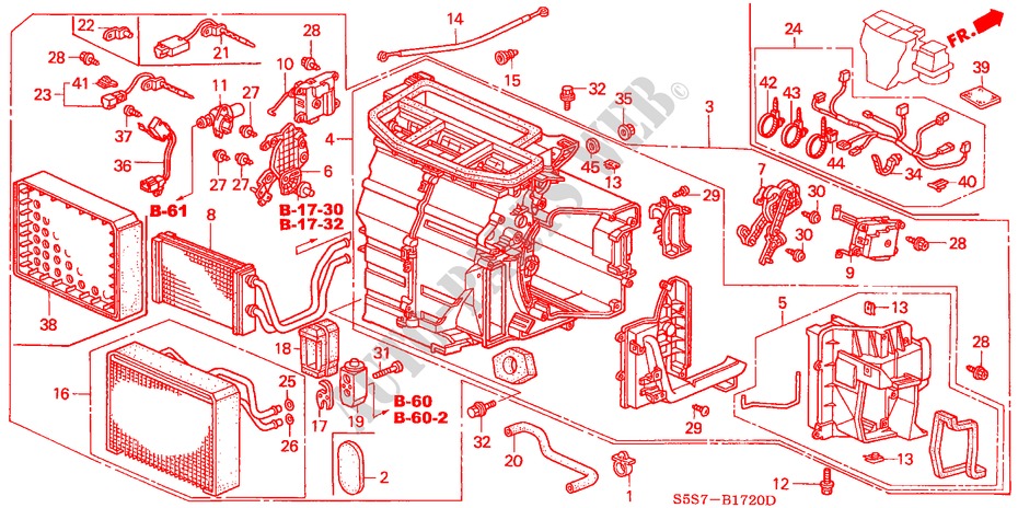 HEATER UNIT (LH) for Honda CIVIC 1.4LS 3 Doors 5 speed manual 2002