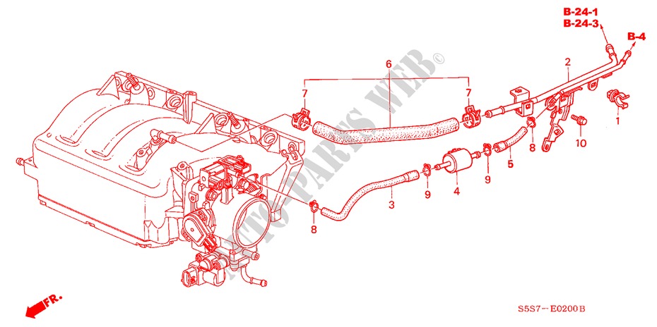 INSTALL PIPE/TUBING (TYPE  R) for Honda CIVIC TYPE R 3 Doors 6 speed manual 2002