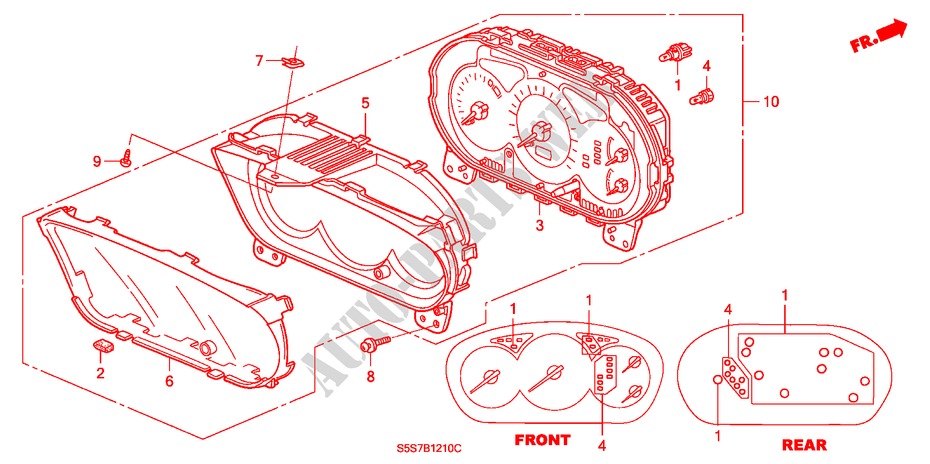 METER COMPONENTS (NS) (1) for Honda CIVIC 1.4B 3 Doors 5 speed manual 2002