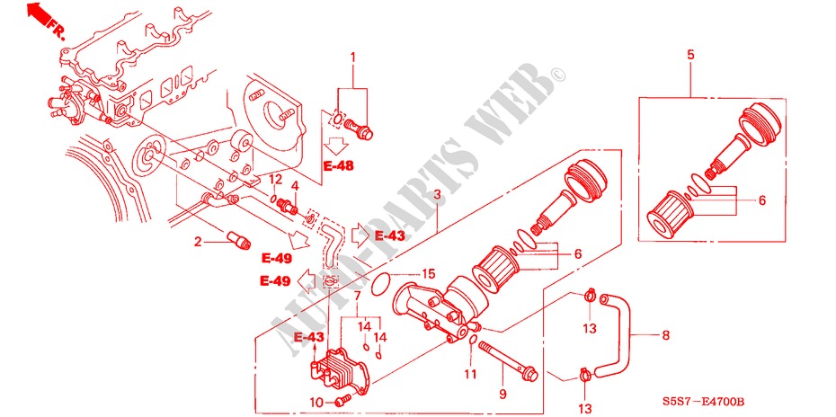 OIL COOLER/OIL FILTER (DIESEL) for Honda CIVIC 1.7LS 3 Doors 5 speed manual 2002