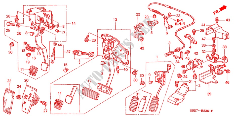 PEDAL (RH) for Honda CIVIC TYPE R 3 Doors 6 speed manual 2002
