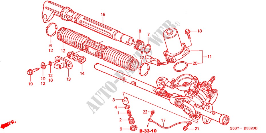 P.S. GEAR BOX COMPONENTS (EPS) (LH) for Honda CIVIC 1.6ES 3 Doors 4 speed automatic 2002