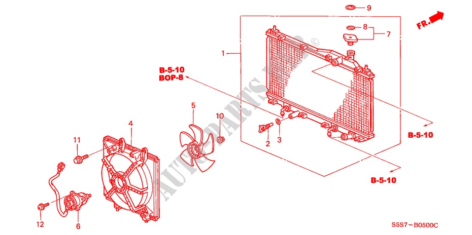 RADIATOR (CALSONIC) for Honda CIVIC 1.4S 3 Doors 5 speed manual 2001