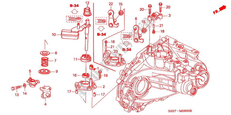 SHIFT ARM/SHIFT LEVER (5MT) for Honda CIVIC 1.6ES 3 Doors 5 speed manual 2002