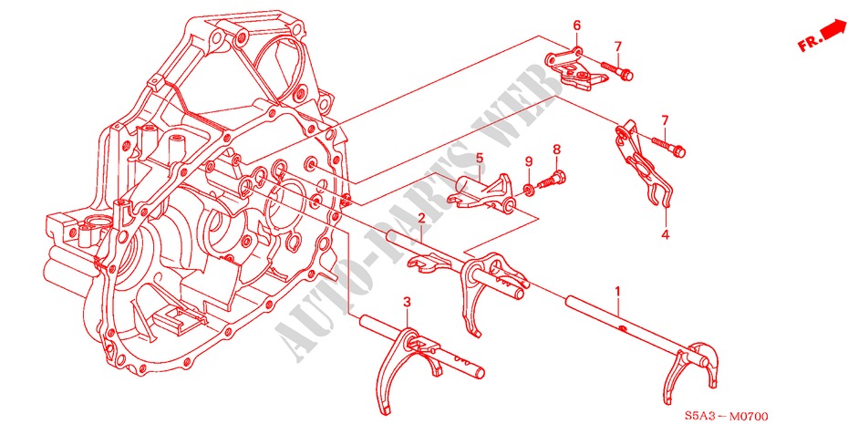 SHIFT FORK/SHIFT HOLDER (5MT) for Honda CIVIC 1.4B 3 Doors 5 speed manual 2001