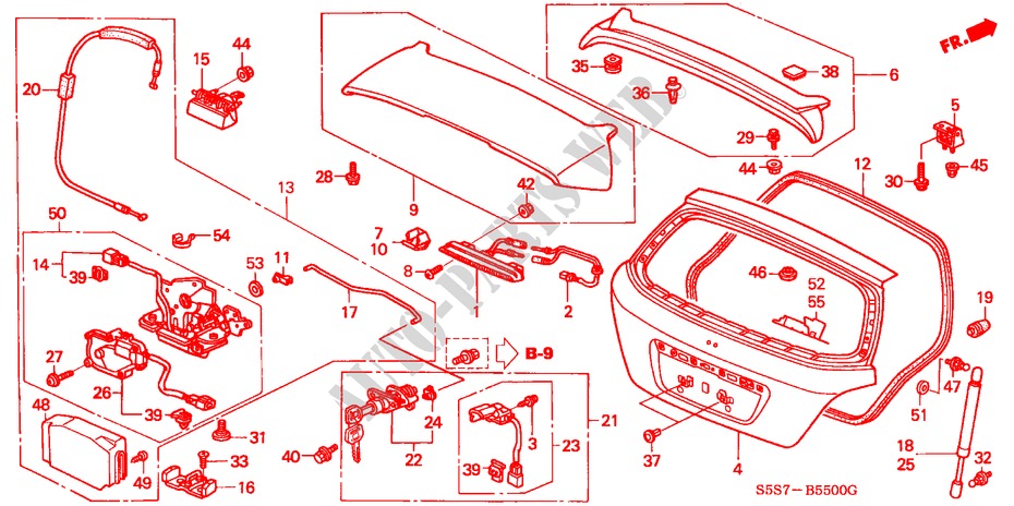 TAILGATE for Honda CIVIC 1.4S 3 Doors 5 speed manual 2001