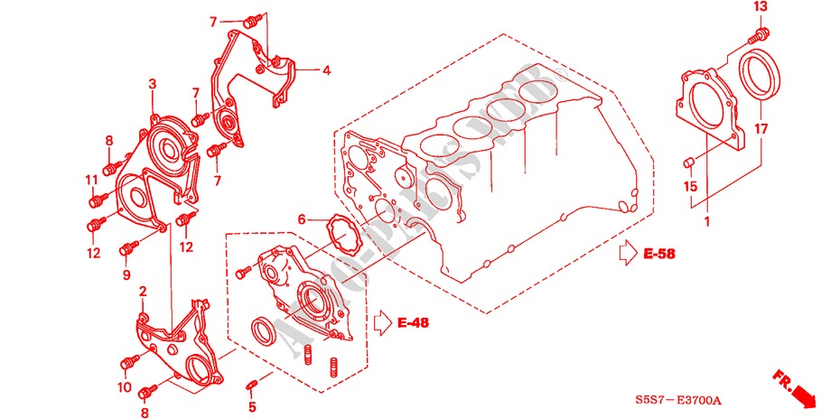 TIMING GEAR CASE/FLYWHEEL  HOUSING (DIESEL) for Honda CIVIC 1.7LS 3 Doors 5 speed manual 2002