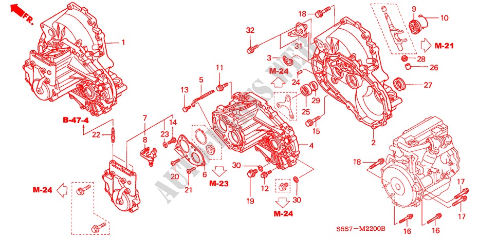 TRANSMISSION (DIESEL) for Honda CIVIC 1.7LS 3 Doors 5 speed manual 2002