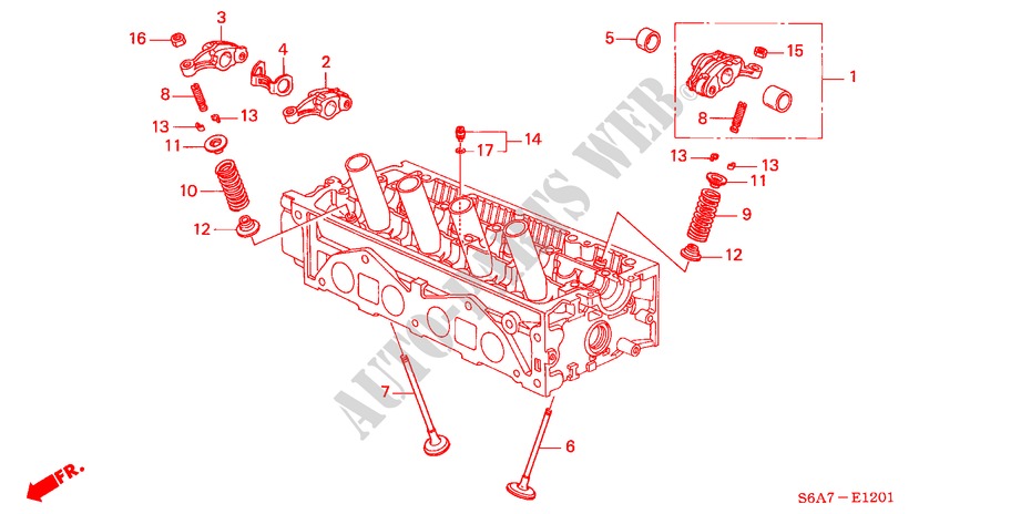 VALVE/ROCKER ARM (1.6L) for Honda CIVIC 1.6ES 3 Doors 5 speed manual 2002