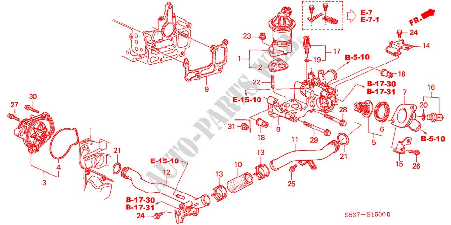 WATER PUMP/SENSOR (1.4L/1.6L) for Honda CIVIC 1.4B 3 Doors 5 speed manual 2002