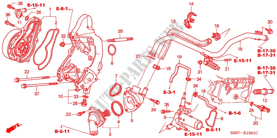 WATER PUMP/SENSOR (TYPE R ) for Honda CIVIC TYPE R 3 Doors 6 speed manual 2001