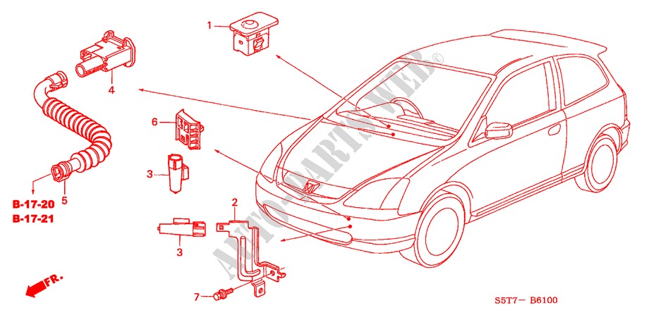 AIR CONDITIONER (SENSOR) for Honda CIVIC TYPE R     PREMIUM 3 Doors 6 speed manual 2005