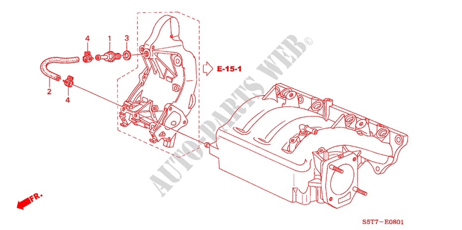 BREATHER TUBE (TYPE R) for Honda CIVIC TYPE R     PREMIUM 3 Doors 6 speed manual 2005