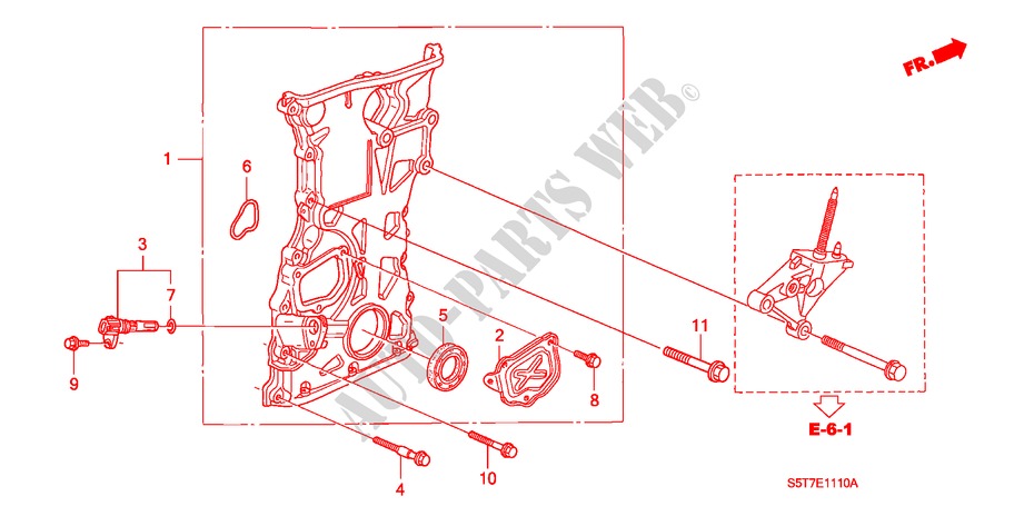 CHAIN CASE for Honda CIVIC TYPE R     PREMIUM 3 Doors 6 speed manual 2005