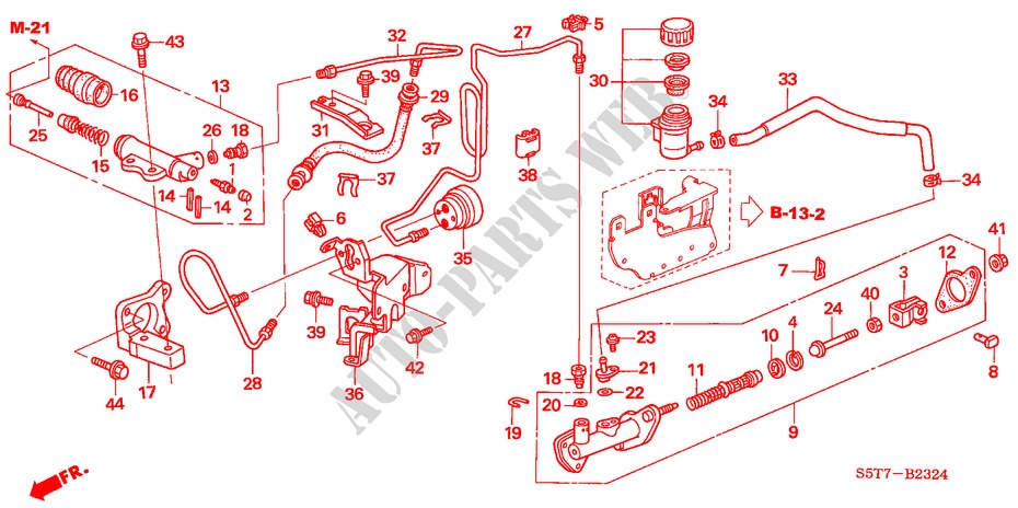 CLUTCH MASTER CYLINDER (LH) (DIESEL) for Honda CIVIC 1.7 ES 3 Doors 5 speed manual 2005