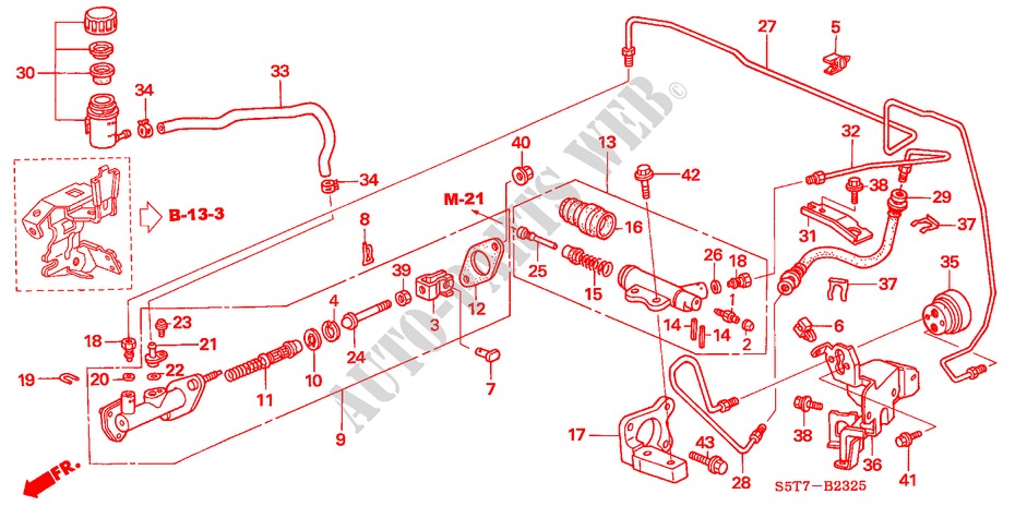CLUTCH MASTER CYLINDER (RH) (DIESEL) for Honda CIVIC 1.7 SE 3 Doors 5 speed manual 2005