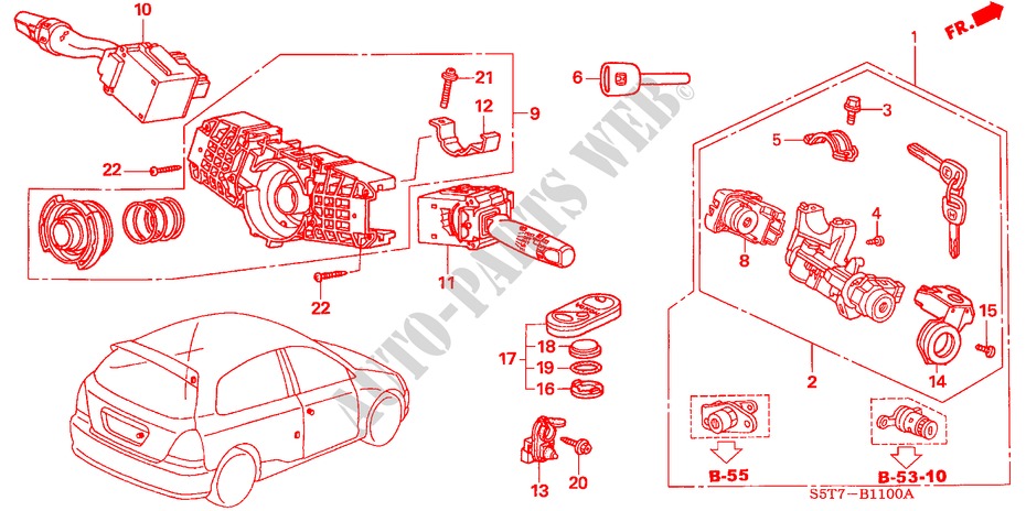 COMBINATION SWITCH for Honda CIVIC TYPE R     PREMIUM 3 Doors 6 speed manual 2005