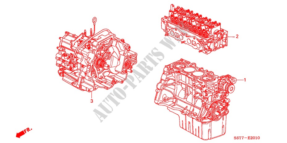 ENGINE ASSY./TRANSMISSION  ASSY. (1.4L/1.6L) for Honda CIVIC 1.4 LS 3 Doors 5 speed manual 2005