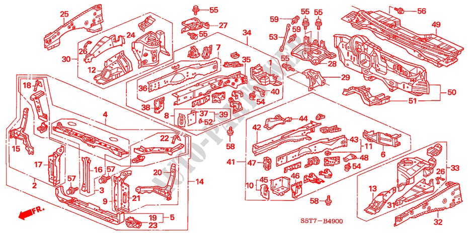 FRONT BULKHEAD for Honda CIVIC 1.4 E 3 Doors 5 speed manual 2005