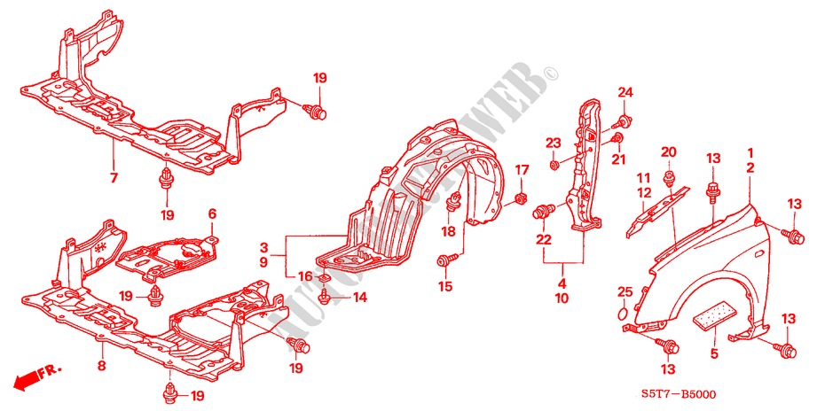 FRONT FENDERS for Honda CIVIC 1.6 SPORT 3 Doors 5 speed manual 2005