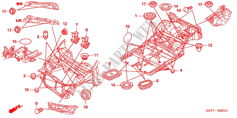 GROMMET (FRONT) for Honda CIVIC 1.6 SPORT 3 Doors 5 speed manual 2005