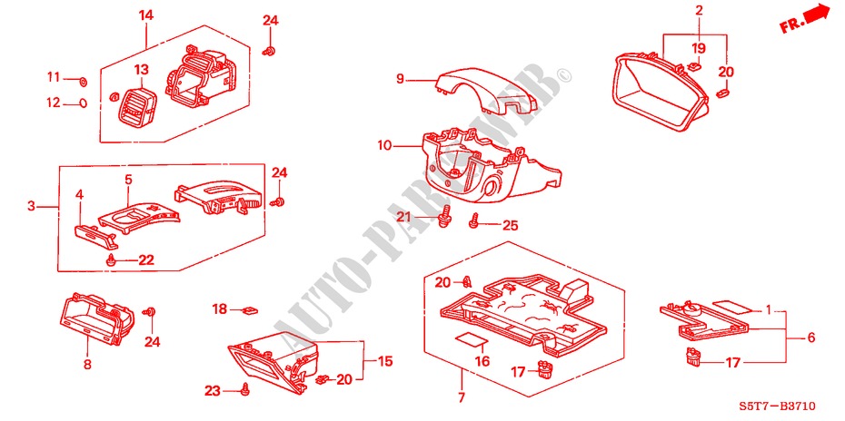INSTRUMENT PANEL GARNISH (LH)(DRIVER SIDE) for Honda CIVIC 1.6 SPORT 3 Doors 5 speed manual 2005