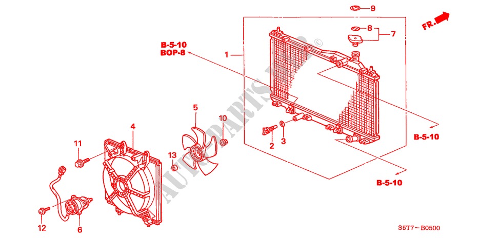 RADIATOR (CALSONIC) (1.4L /1.6L) for Honda CIVIC 1.6 SPORT 3 Doors 5 speed manual 2005