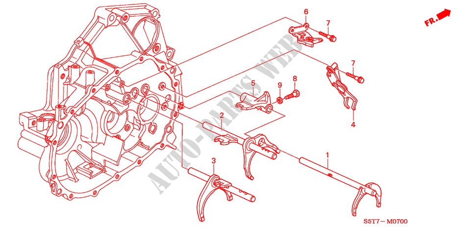 SHIFT FORK/SHIFT HOLDER (1.4L/1.6L) for Honda CIVIC 1.4 E 3 Doors 5 speed manual 2005