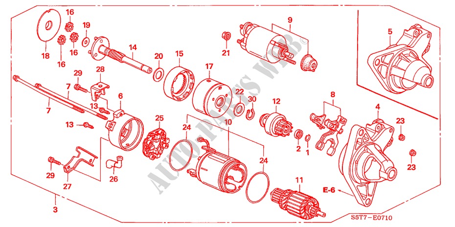 STARTER MOTOR (DENSO)(1) for Honda CIVIC 1.6 SPORT 3 Doors 5 speed manual 2005