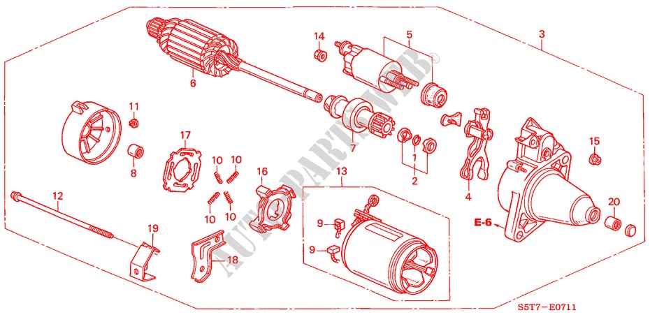 STARTER MOTOR (DENSO)(2) for Honda CIVIC 1.6 SPORT 3 Doors 5 speed manual 2005