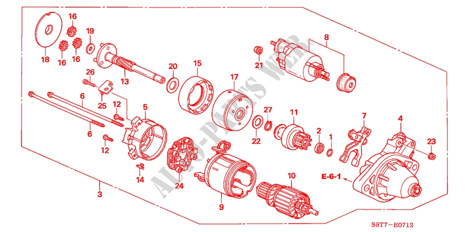 STARTER MOTOR (DENSO)(TYP E R) for Honda CIVIC TYPE R     PREMIUM 3 Doors 6 speed manual 2005