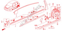 MOLDING/SIDE SILL GARNISH for Honda CIVIC 1.6S 5 Doors 5 speed manual 2003