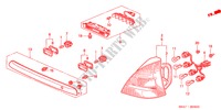 TAILLIGHT (1) for Honda CIVIC 1.6S 5 Doors 5 speed manual 2003