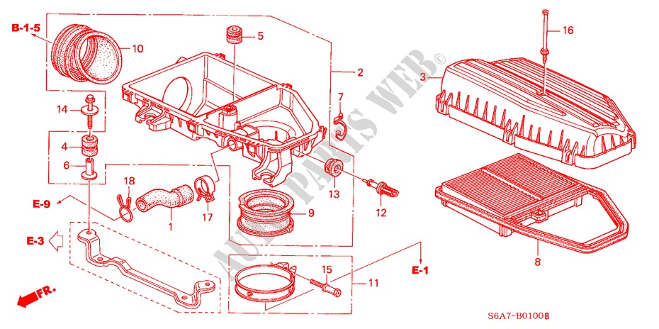 AIR CLEANER (1.4L/1.5L/1. 6L/1.7L) for Honda CIVIC 1.6S 5 Doors 5 speed manual 2003