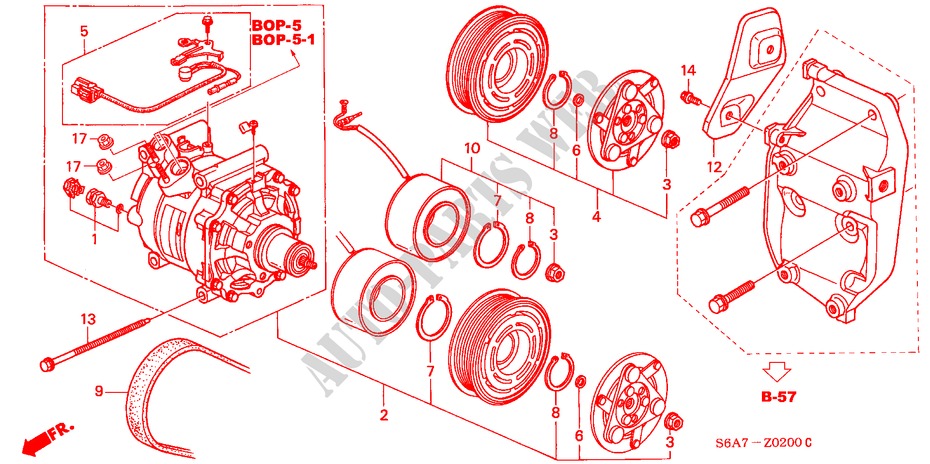 AIR CONDITIONER (COMPRESSOR)(1.4L/1.6L) for Honda CIVIC 1.6LS 5 Doors 5 speed manual 2001