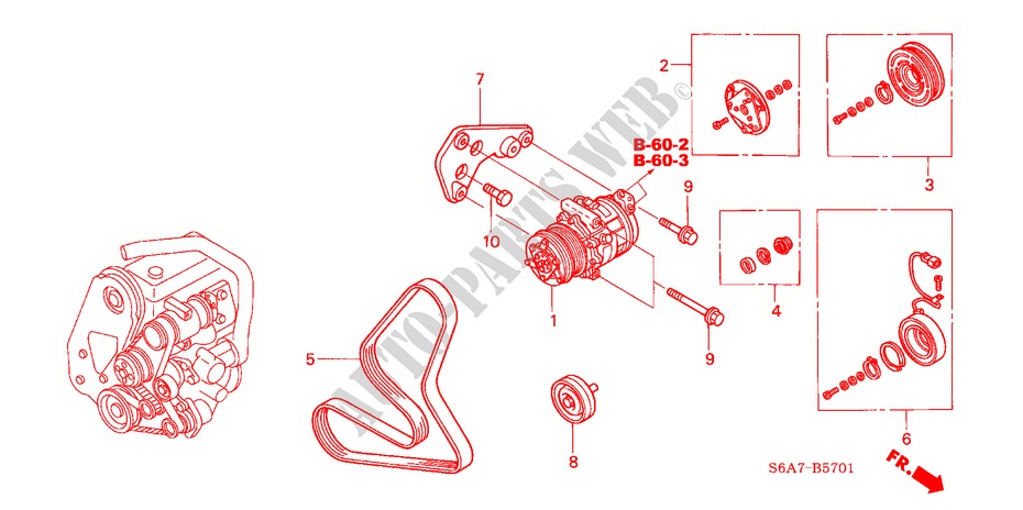AIR CONDITIONER (COMPRESSOR)(DIESEL) for Honda CIVIC 1.7S 5 Doors 5 speed manual 2004