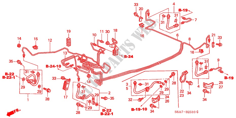 BRAKE LINES (ABS) (LH) (1 .4L/1.6L) for Honda CIVIC 1.6LS 5 Doors 5 speed manual 2001