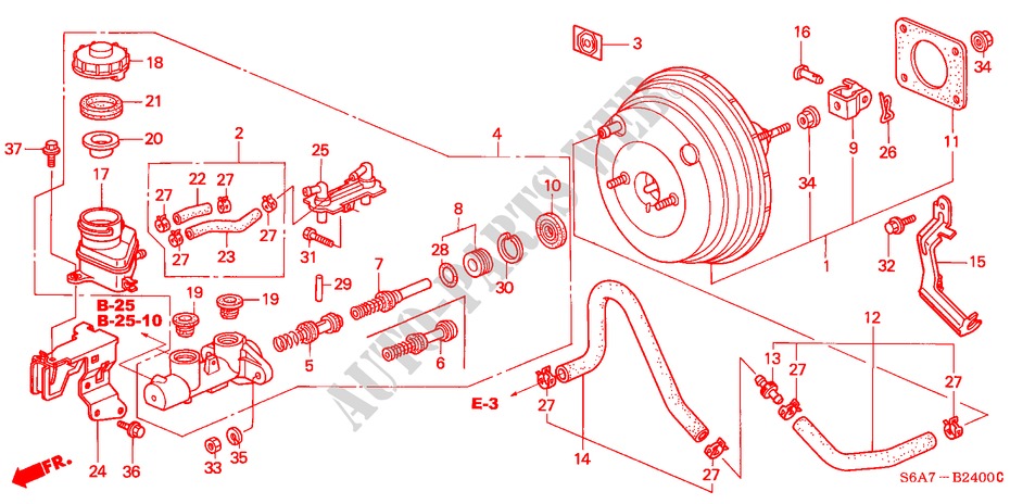 BRAKE MASTER CYLINDER/ MASTER POWER (LH) for Honda CIVIC 1.6LS 5 Doors 5 speed manual 2001