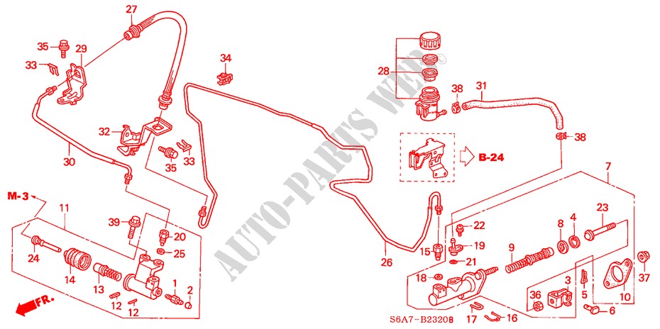 CLUTCH MASTER CYLINDER (LH) (1.4L/1.6L) for Honda CIVIC 1.6LS 5 Doors 5 speed manual 2001